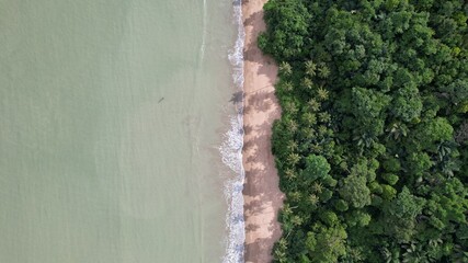 The Telok Teluk Melano Coastline and Serabang Beach at the most southern tip of the Tanjung Datu part of Sarawak and Borneo Island