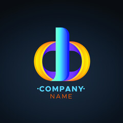 colorful letter d b Vector logo for Business Company, Brand Logo