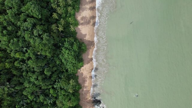 The Telok Teluk Melano Coastline and Serabang Beach at the most southern tip of the Tanjung Datu part of Sarawak and Borneo Island