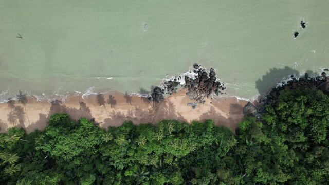 The Telok Teluk Melano Coastline and Serabang Beach at the most southern tip of the Tanjung Datu part of Sarawak and Borneo Island