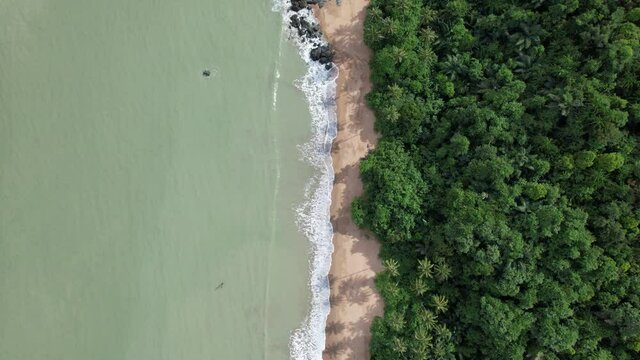 The Telok Teluk Melano Coastline and Serabang Beach at the most southern tip of the Tanjung Datu part of Sarawak and Borneo Island