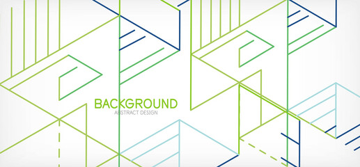 Abstract background. Color lines on white background. Linear abstract composition. Techno or business concept for wallpaper, banner, background, landing page