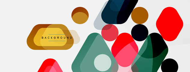 Abstract round geometric shapes and circles background. Trendy techno business template for wallpaper, banner, background or landing