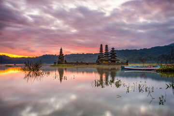 Temple over the lake Once Sunrise is Coming