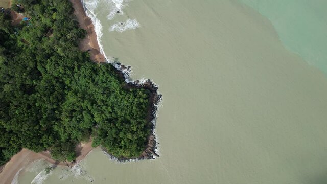 The Telok Teluk Melano Coastline and Serabang Beach at the most southern tip of the Tanjung Datu part of Sarawak and Borneo Island