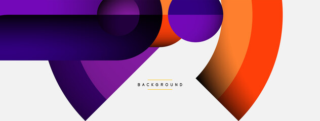 Geometric abstract background. Round shapes, circles, lines composition for wallpaper banner background or landing page