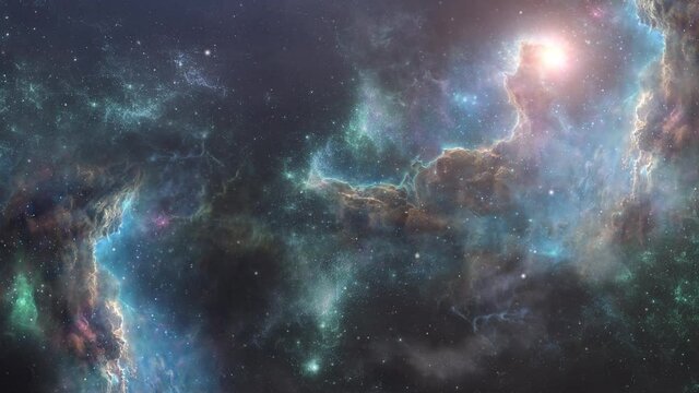 nebula clouds floating in the universe