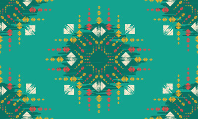 Ethnic oriental seamless pattern traditional Design for background,carpet,wallpaper,clothing,wrapping,Batik,fabric,Vector illustration.embroidery style.
