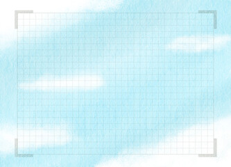 An image with a grid on the background expressing the sky in watercolor