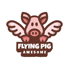 Illustration vector graphic of Flying Pig, good for logo design