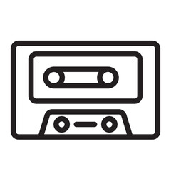 cassette tape line icon