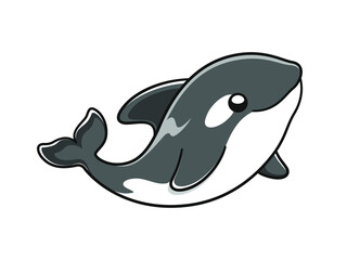 Cute Orca whale vector illustration. Killer whale cartoon clipart. © Aletheia Shade