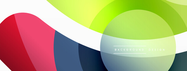 Creative geometric wallpaper. Minimal abstract background. Circle wave and round shapes composition vector illustration for wallpaper banner background or landing page