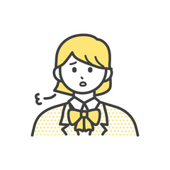 Obraz premium 溜息をつく制服を着た女の子のイラスト素材