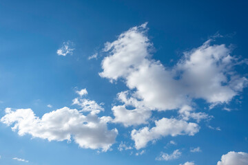 Blue sky with clouds. Nature background.