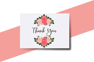 Thank you card Greeting Card Dahlia flower Design Template