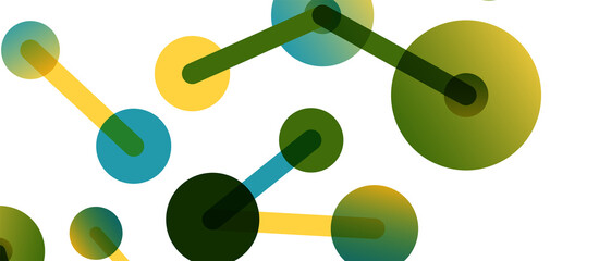 Abstract background. Round dots connected by lines. Trendy techno business template for wallpaper, banner, background or landing