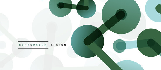 Abstract background. Round dots connected by lines. Trendy techno business template for wallpaper, banner, background or landing