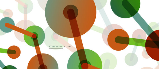 Abstract background. Round dots connected by lines. Trendy techno business template for wallpaper, banner, background or landing