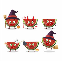 Halloween expression emoticons with cartoon character of watermelon gummy candy