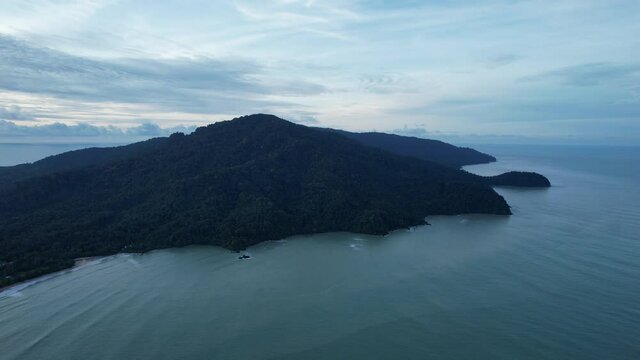 The Telok Teluk Melano Coastline and Serabang Beach at the most southern tip of the Tanjung Datu part of Sarawak and Borneo Island