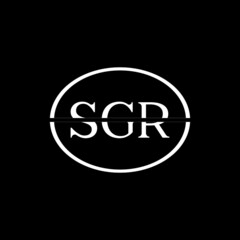 SGR letter logo design with black background in illustrator, vector logo modern alphabet font overlap style. calligraphy designs for logo, Poster, Invitation, etc.	