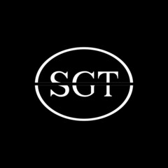 SGT letter logo design with black background in illustrator, vector logo modern alphabet font overlap style. calligraphy designs for logo, Poster, Invitation, etc.	 - obrazy, fototapety, plakaty