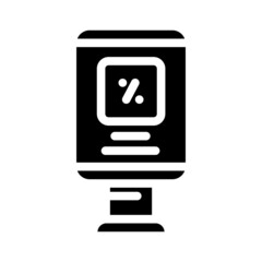 discount on purchase glyph icon vector. discount on purchase sign. isolated contour symbol black illustration