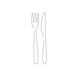 Fork and knife silhouette vector illustration