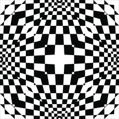 Black-White Optical Illusion For Background. Vector Illustration