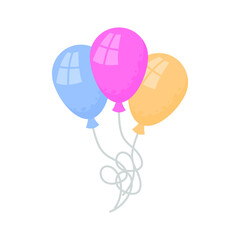 Abstract Flat Cartoon Christmas Balloons Birthday Xmas Happy New Year Vector Design Style Element Isolated Protection Concept