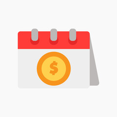 Payment icon vector illustration in flat style about calendar and date, use for website mobile app presentation