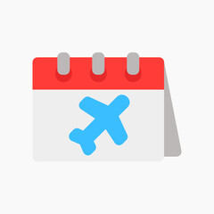 Travel icon vector illustration in flat style about calendar and date, use for website mobile app presentation