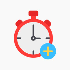 Add time icon vector illustration in flat style about calendar and date, use for website mobile app presentation