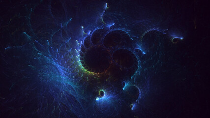3D rendering abstract colorful fractal light background