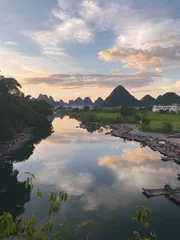 Peel and stick wall murals Guilin landscape of yangshuo guilin china