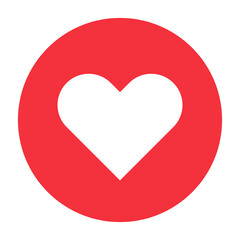 Heart symbol icon inside a red circle. Vector.