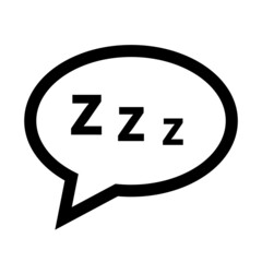Silhouette snoring. ZZZ sleep bubble icon. Website design sleep symbol. Vector.