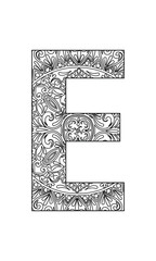 Hand-drawn luxury alphabet mandala art