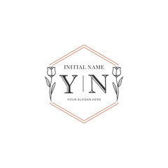 YN Hand drawn wedding monogram logo	 - obrazy, fototapety, plakaty