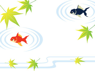 夏イメージの背景イラスト　金魚