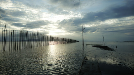 Sunset over the sea