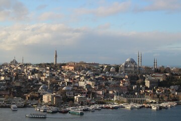 Naklejka premium view from a tower to the city of Istanbul