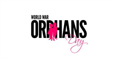Creative Template Design for World War Orphans Day. Awareness Campaign for World War Orphans Day. Editable Illustration of Orphan Kids.