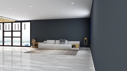 office wooden lobby waiting room for company wall logo mockup