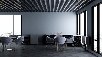 office pantry area 3d render interior design