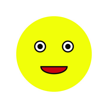 Happy emoji. Chat symbol. Yellow face. Communication background. Message button. Vector illustration. Stock image. EPS 10.