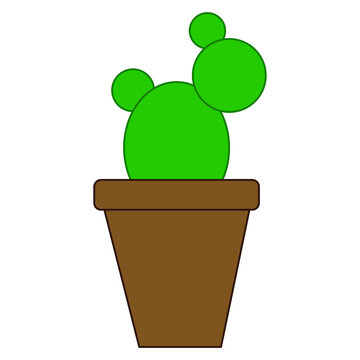 Cactus icon. Flower pot. Houseplant sign. Eco nature background. Cartoon art design. Vector illustration. Stock image. EPS 10.