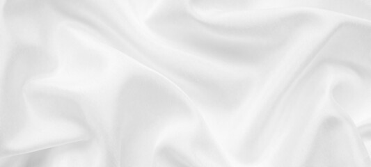Abstract white fabric with soft wave texture background - obrazy, fototapety, plakaty