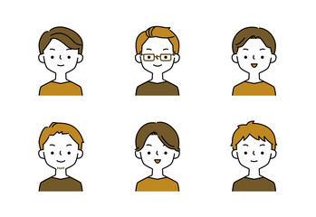シンプルな男性イラストのバリエーションセット